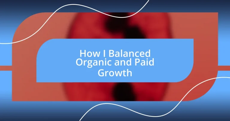 How I Balanced Organic and Paid Growth