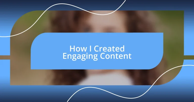 How I Created Engaging Content