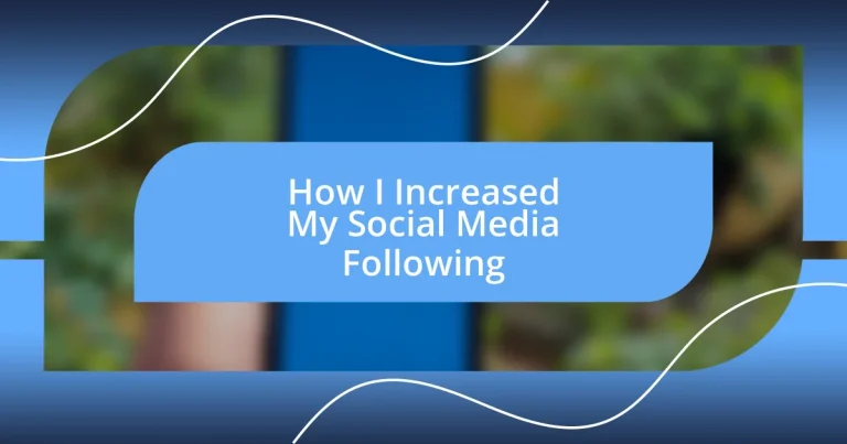 How I Increased My Social Media Following