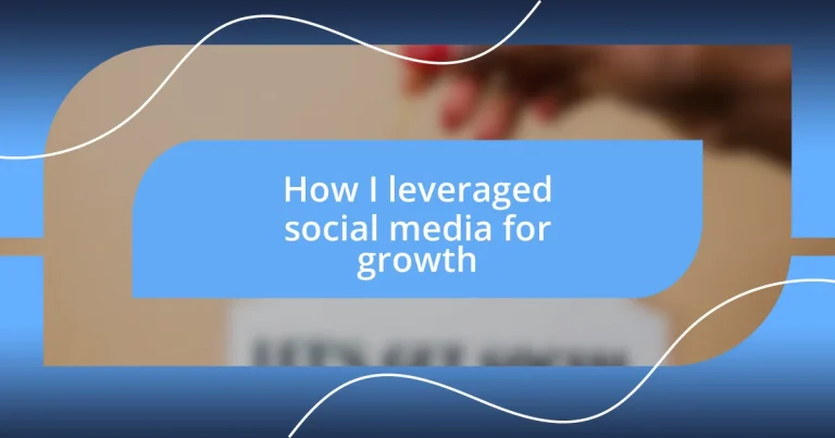 How I leveraged social media for growth